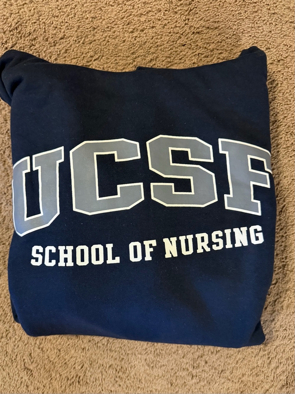 UCSF School of Nursing Navy Champion Pullover Hoodie Size XL Barely Worn